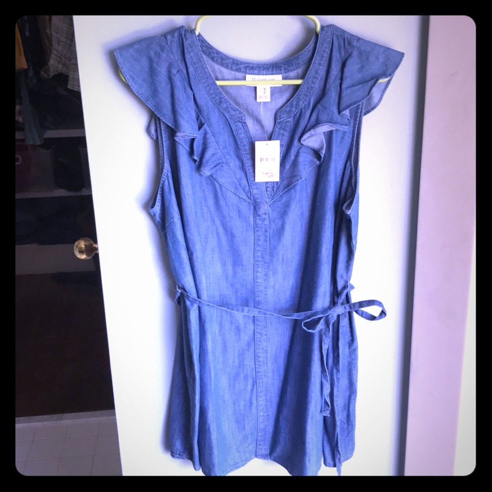 Motherhood Maternity chambray top XL